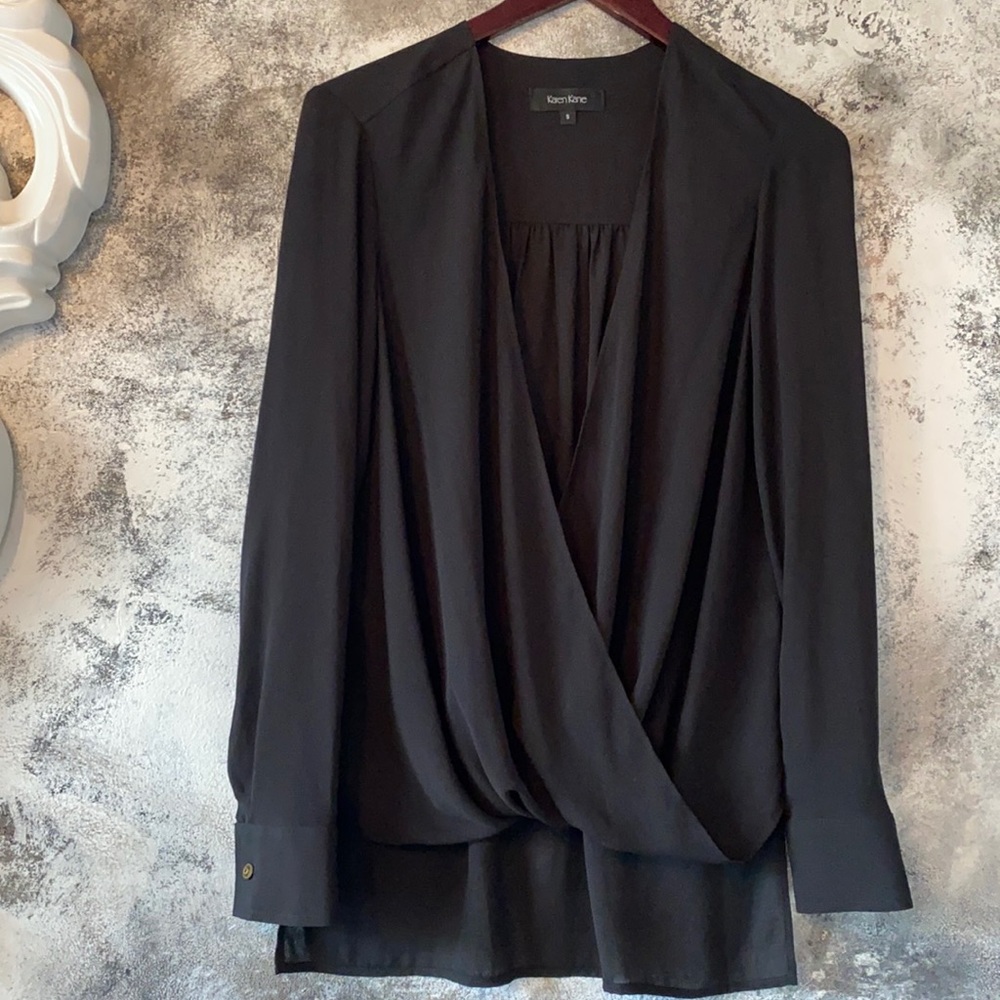 Karen Kane black open front blouse
